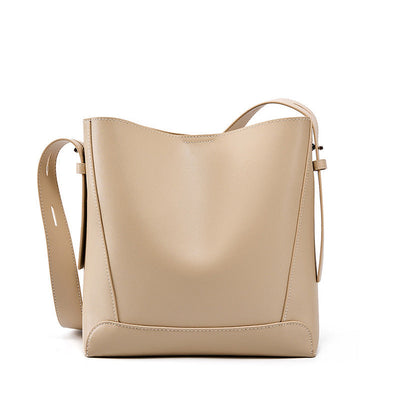 Genuine Leather Crossbody & Shoulder Oversized Bucket Bag