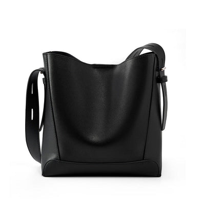 Genuine Leather Crossbody & Shoulder Oversized Bucket Bag